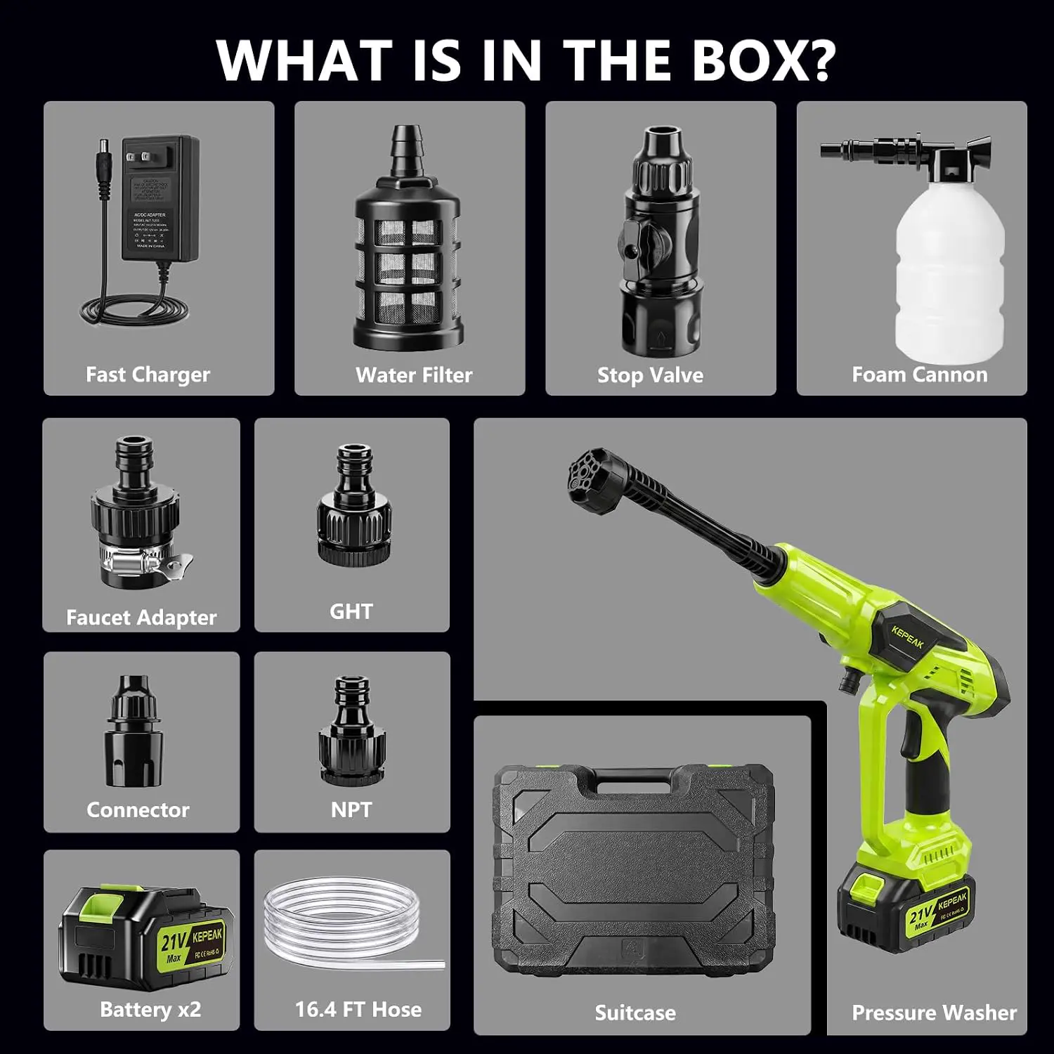Cordless portable pressure washer 100 bar — image 6